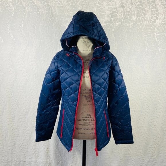 Tommy Hilfiger Stretch Fitted Packable Puffer Coat Winter snow ski Quilted - Picture 2 of 12